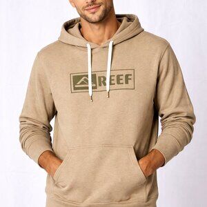 Reef Men’s Hoodie Sweatshirt | Surf & Lifestyle Pullover | Tan | Size Medium